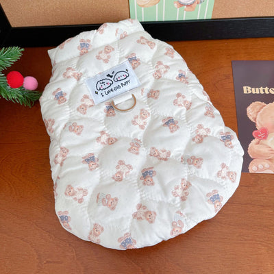 Sweet Bear Printed Dog Cat Harness Jacket Vest