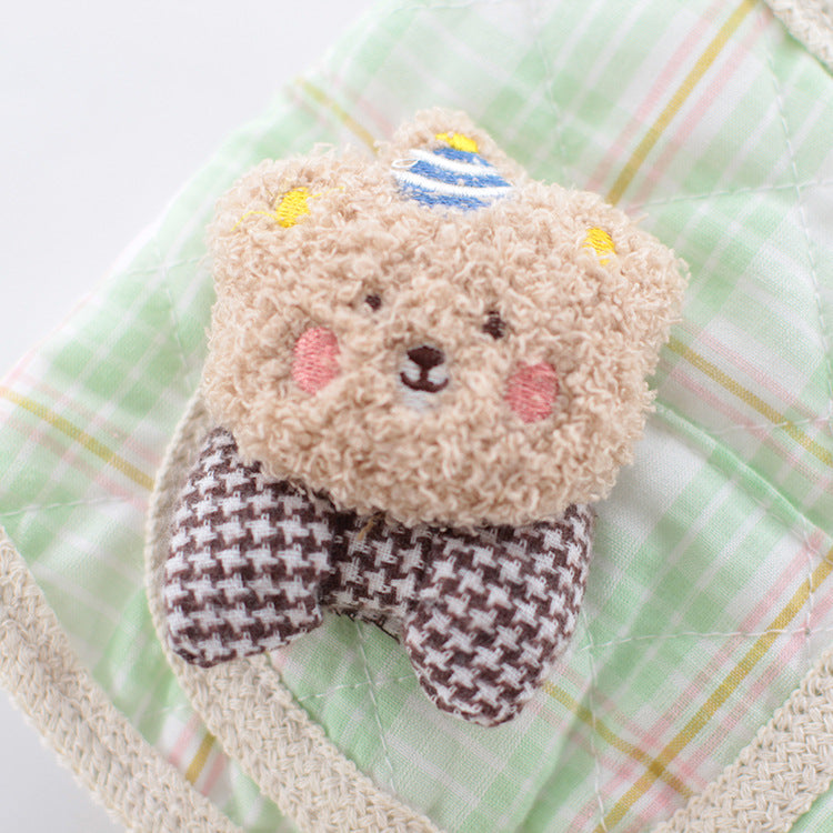 Bear Head Plaid Pocket Dog Cat Jacket Vest