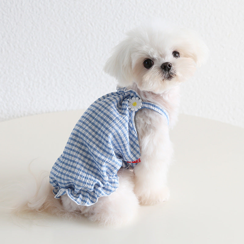 Breathable Daisy Plaid Dog Cat Vest