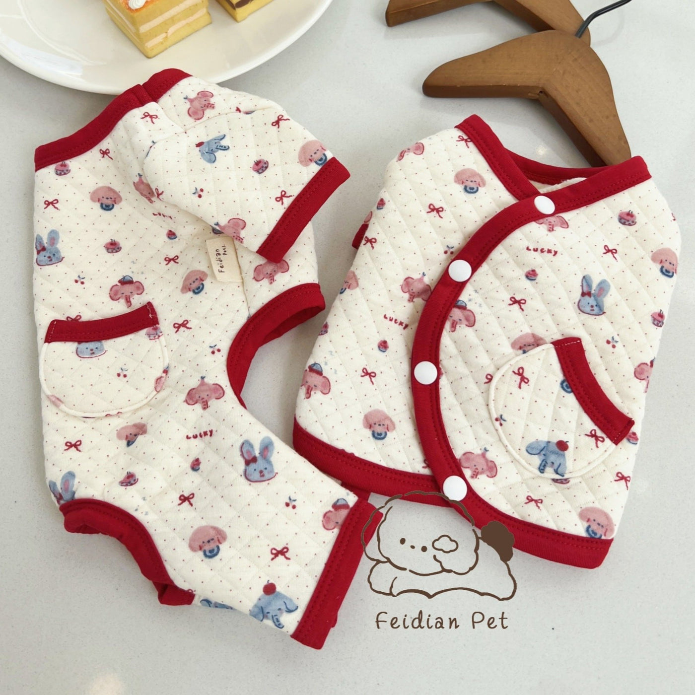 Rabbit Puppy Printed Soft Dog Cat Jacket/Jumpsuits