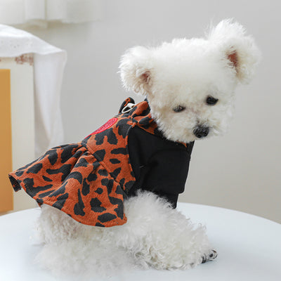 Leopard Printed Warm Dog Dress/Jumpsuits
