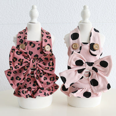 Leopard Polka Dot Dog Harness Dress