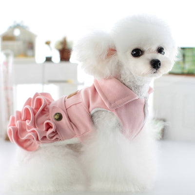 Warm Multilayer Buttoned Dog Dress/Jumpsuits
