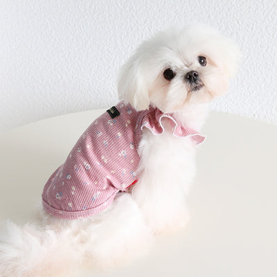 Floral Layered Sleeves Dog Cat Vest