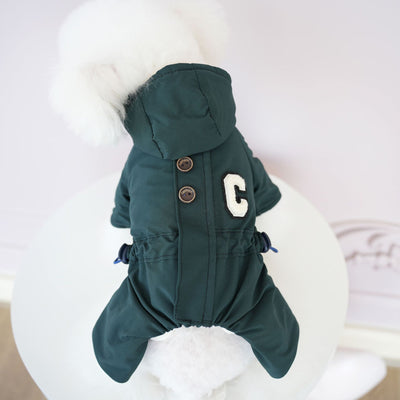 Warm Fleece Casual Dog Cat Hooded Jumpsuits