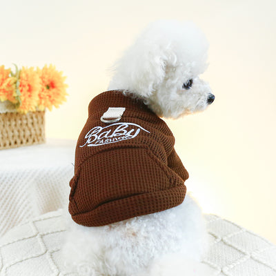 Letter Printed Zipped Fleece Dog Cat Hoodie