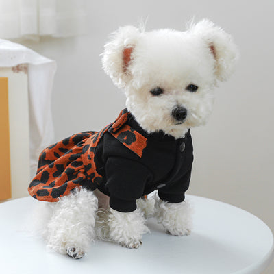 Leopard Printed Warm Dog Dress/Jumpsuits