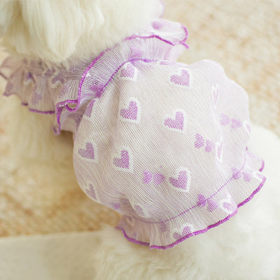 Sweet Heart Pattern Mesh Dog Cat Vest