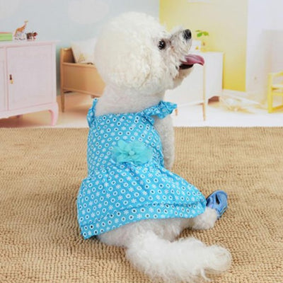 Flower Decor Dot Dog Dress