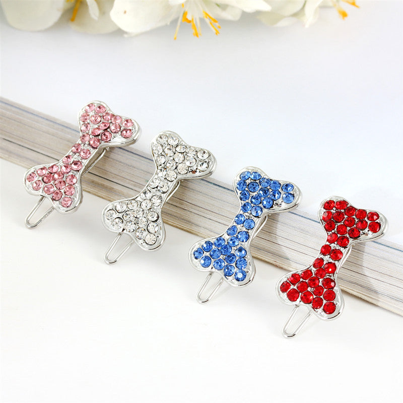 Rhinestone Bone Pattern Dog Clip