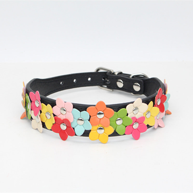 Multi-Color Flower Decor Cat Dog Collar