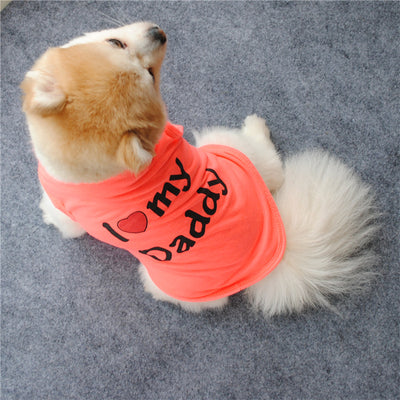 Letter Printed Cotton Dog Vest