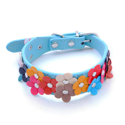 Multi-Color Flower Decor Cat Dog Collar