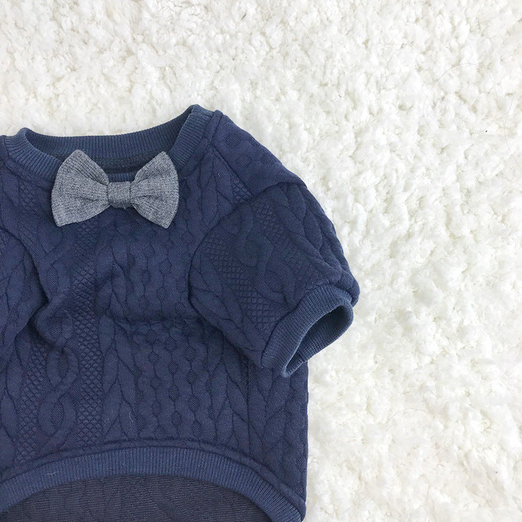 Knitted Bowknot Dog Cat Sweater