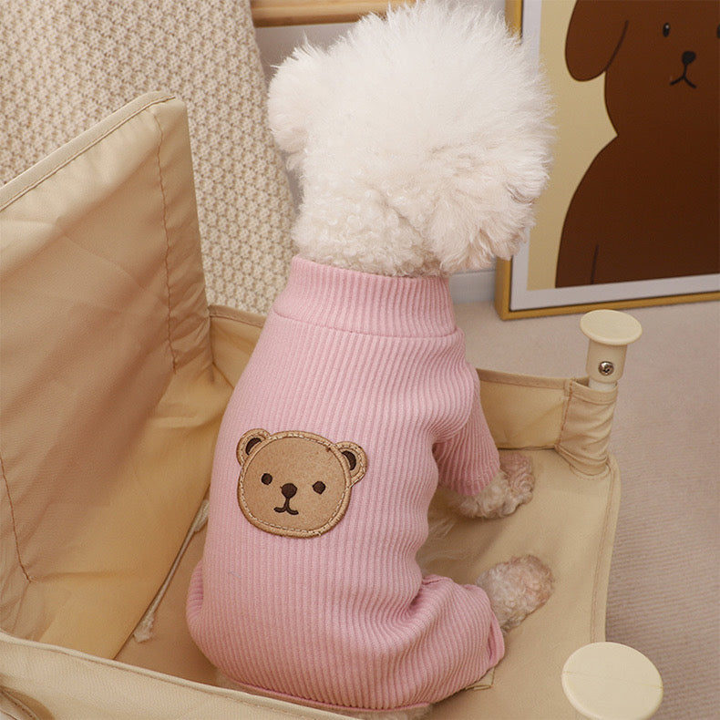 Bear Printed Dog Jumpsuits Pajama