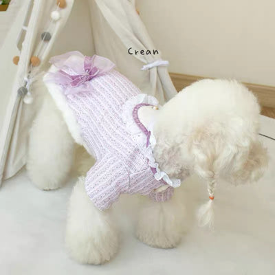 Warm Lace Bowknot Dog Cat Dress