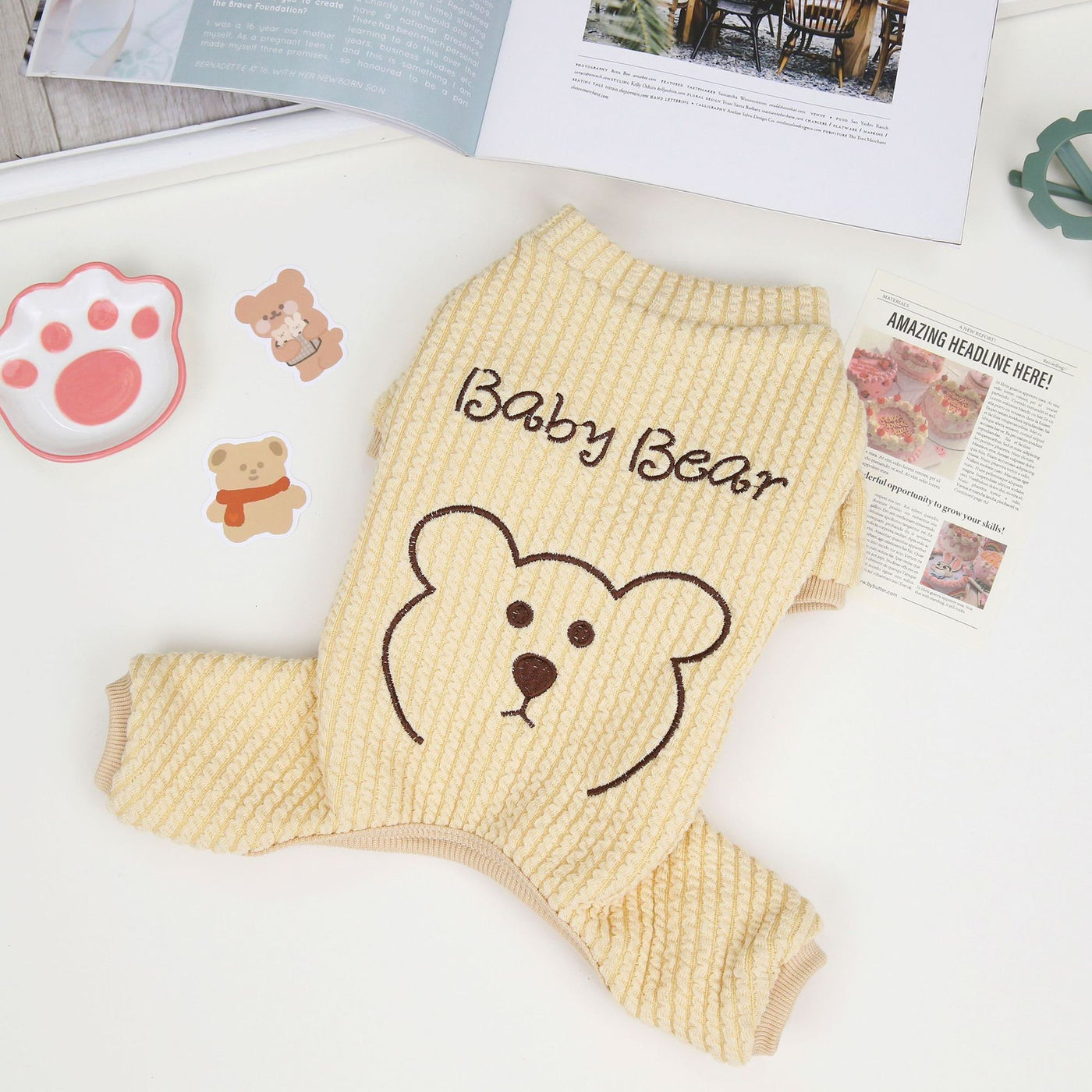 Warm Bear Printed Pet Jumpsuits Pajama