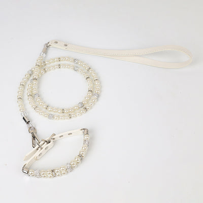 Artificial Pearl Dog Collar&Leash