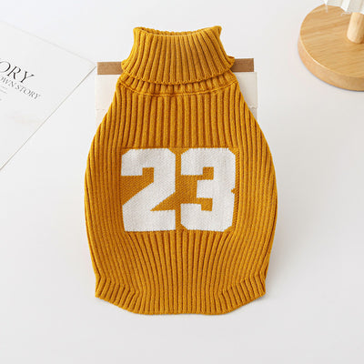 Numbers Printed Dog Cat Sweater