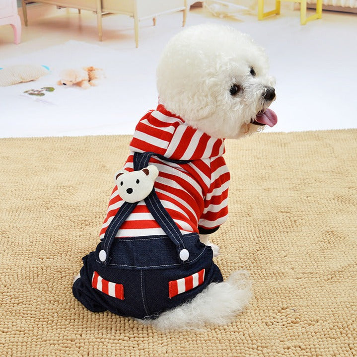 Bear Striped Dog Cat Jumpsuit/Dress