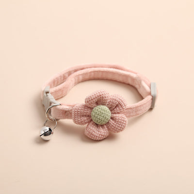 Flower Pattern Bell Dog Cat Collar