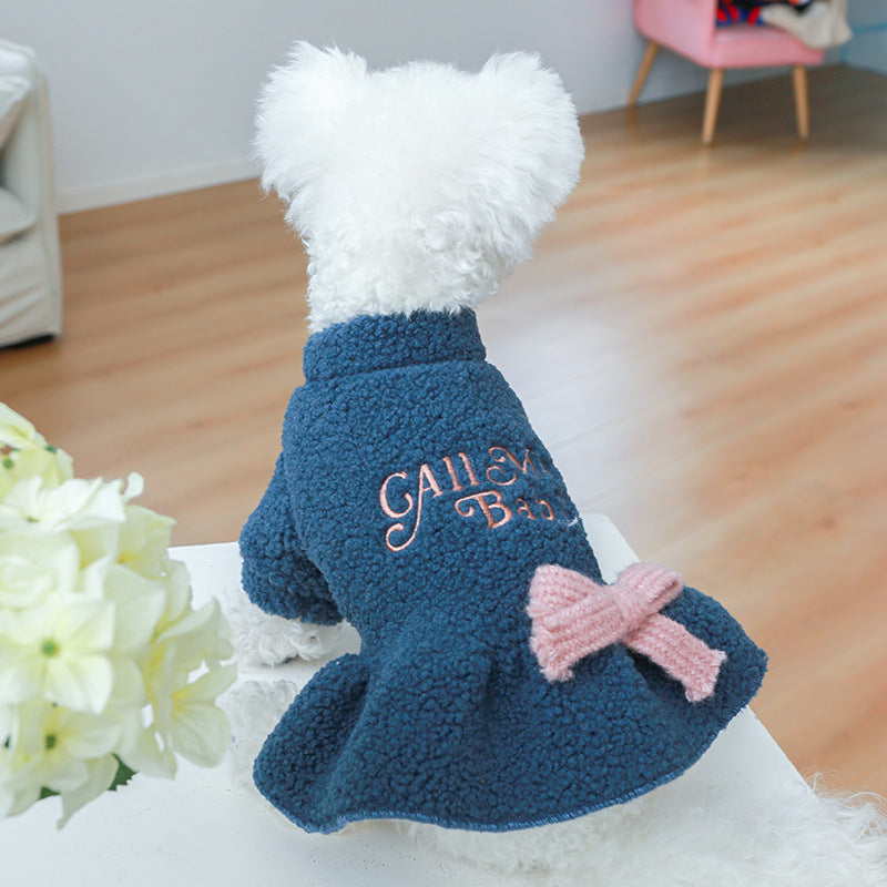 Warm Letter Printed Dog Cat Dress