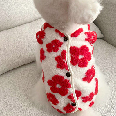 Flower Printed Warm Pet Vest