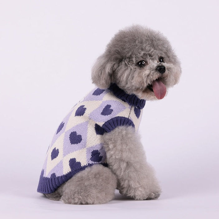 Heart Printed Dog Cat Sweater Vest