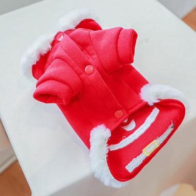 Fleece Santa Printed Dog Cat Hoodie