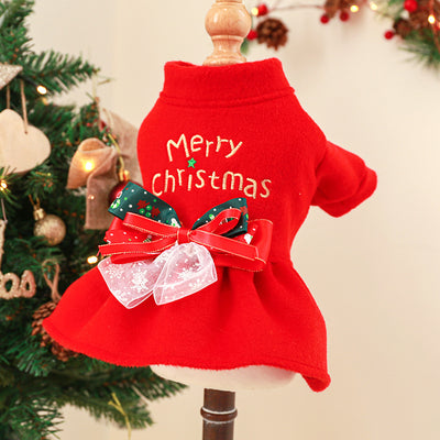 Christmas Letter Printed Dog Cat Dress