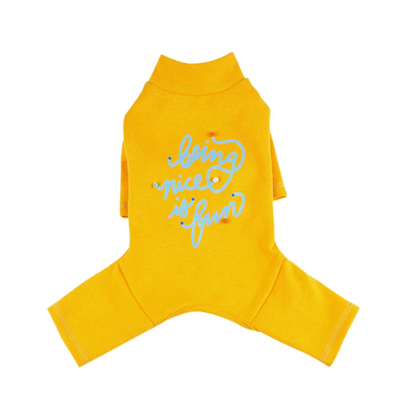 Warm Letter Printed Dog Jumpsuits