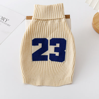 Numbers Printed Dog Cat Sweater