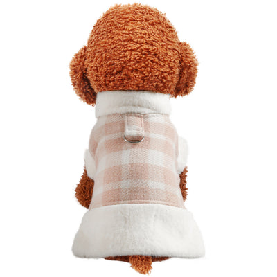 Warm Plaid Dog Harness Coat