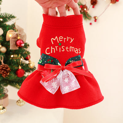 Christmas Letter Printed Dog Cat Dress