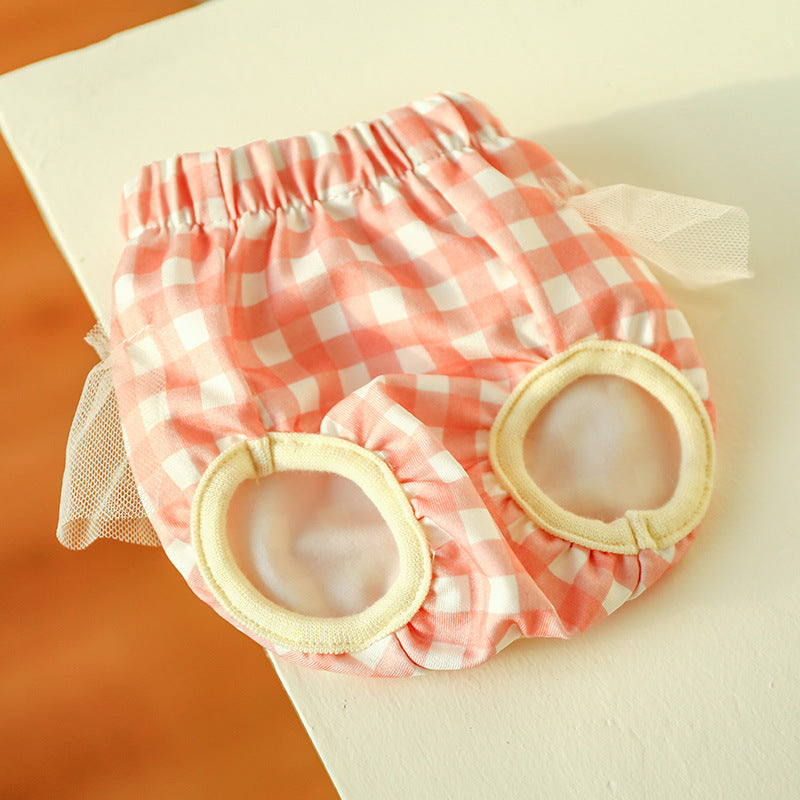 Washable Diaper Plaid Dog Cat Underwear