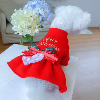 Christmas Letter Printed Dog Cat Dress