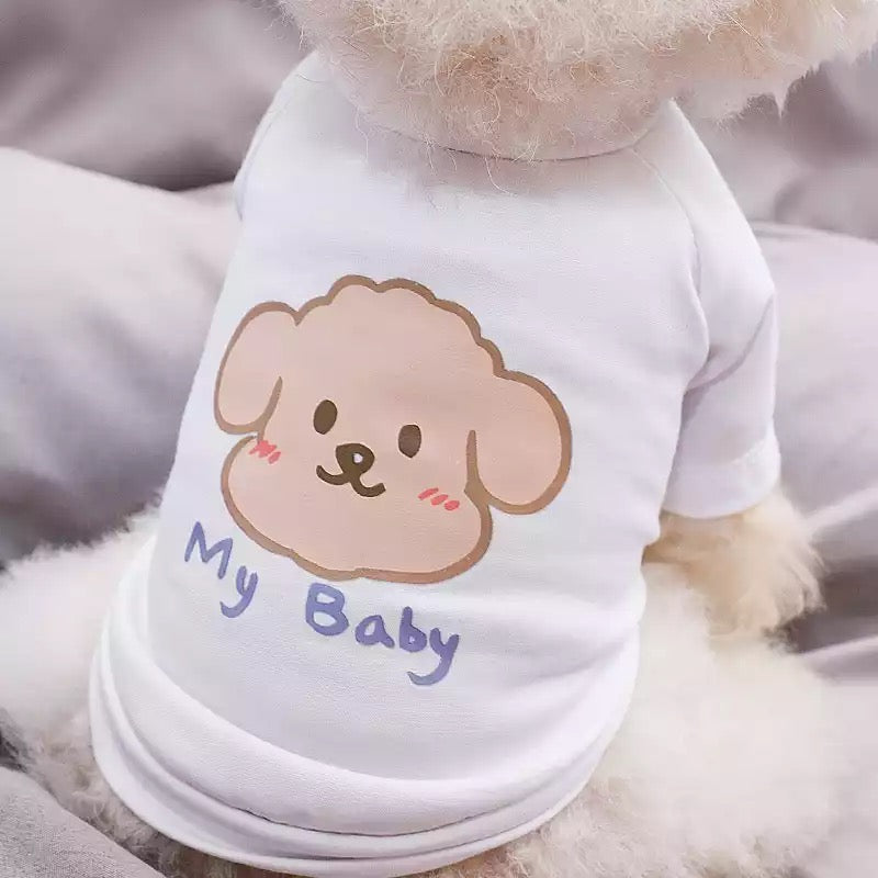 Cartoon Bear Cotton Dog Cat T-shirt