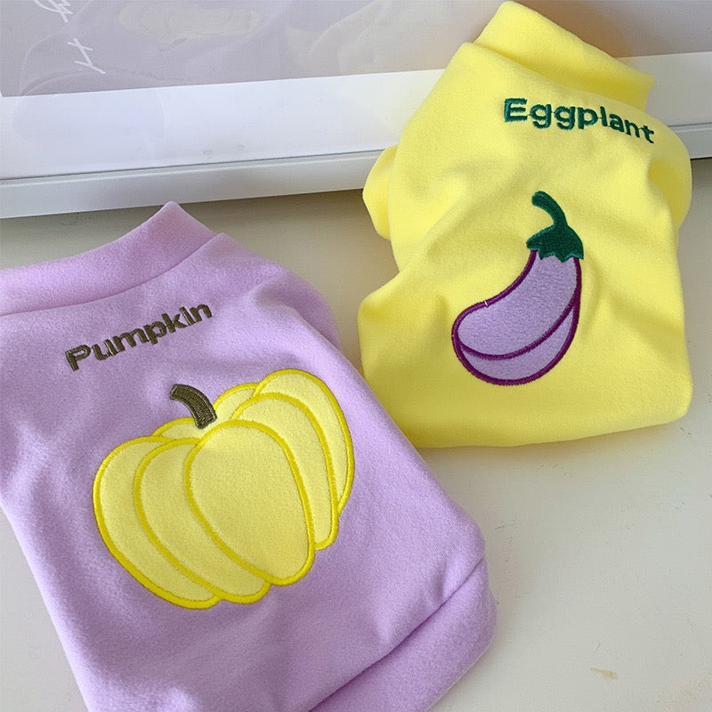 Pumpkin/Eggplant Printed Pet Sweater