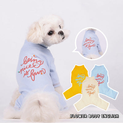 Warm Letter Printed Dog Jumpsuits