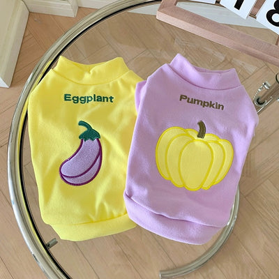Pumpkin/Eggplant Printed Pet Sweater
