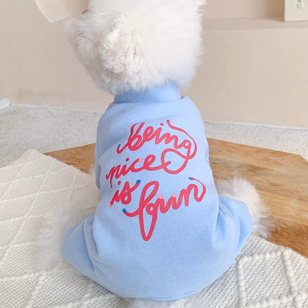 Warm Letter Printed Dog Jumpsuits