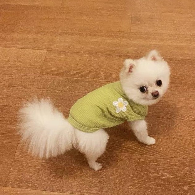 Flower Printed Cotton Cat Dog Vest