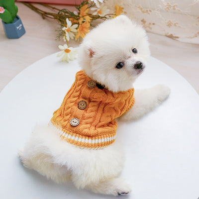 Twisted Button Dog Cat Sweater