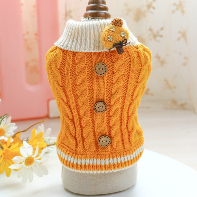 Twisted Button Dog Cat Sweater