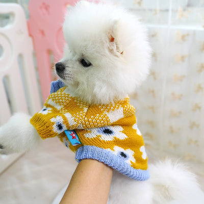 Flower Plaid Dog Cat Sweater