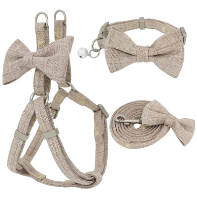 Bowknot Dog Harness Leash Collar Set