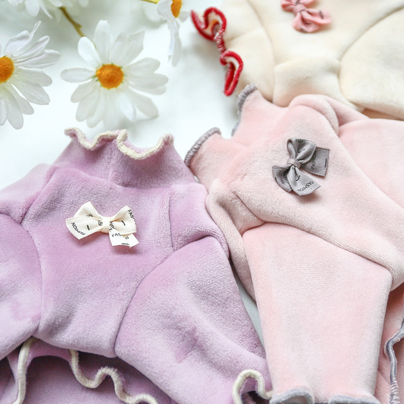 Bowknot Velvet Dog Clothes