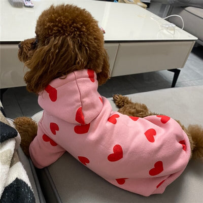 Cute Heart Dog Hoodie Sweatshirt