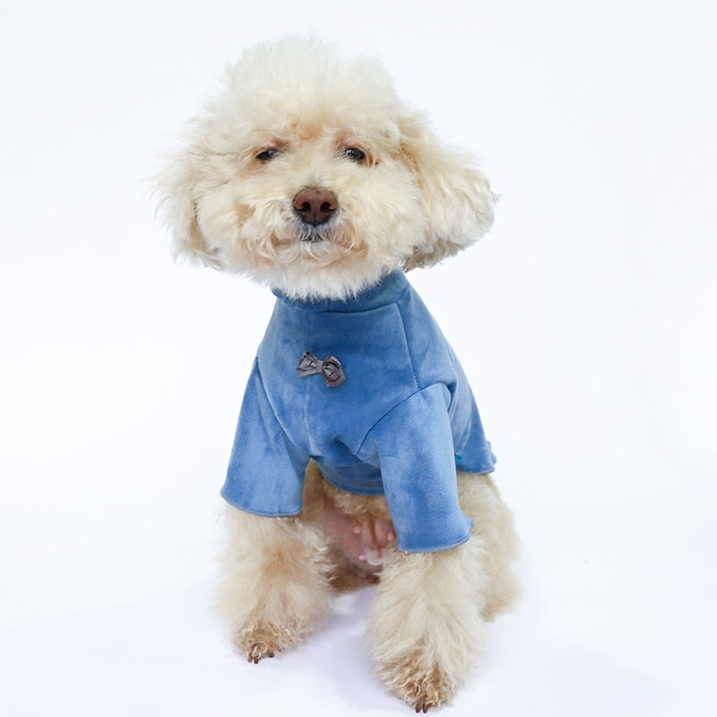 Bowknot Velvet Dog Clothes