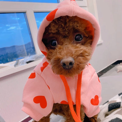 Cute Heart Dog Hoodie Sweatshirt